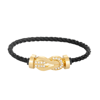 [GALE]CHANCE Großes Armband mit 8-stelliger Schnalle und Halbdiamanten, Gold