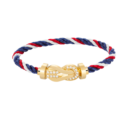 [GALE]CHANCE Großes Armband mit 8-stelliger Schnalle und Halbdiamanten, Gold
