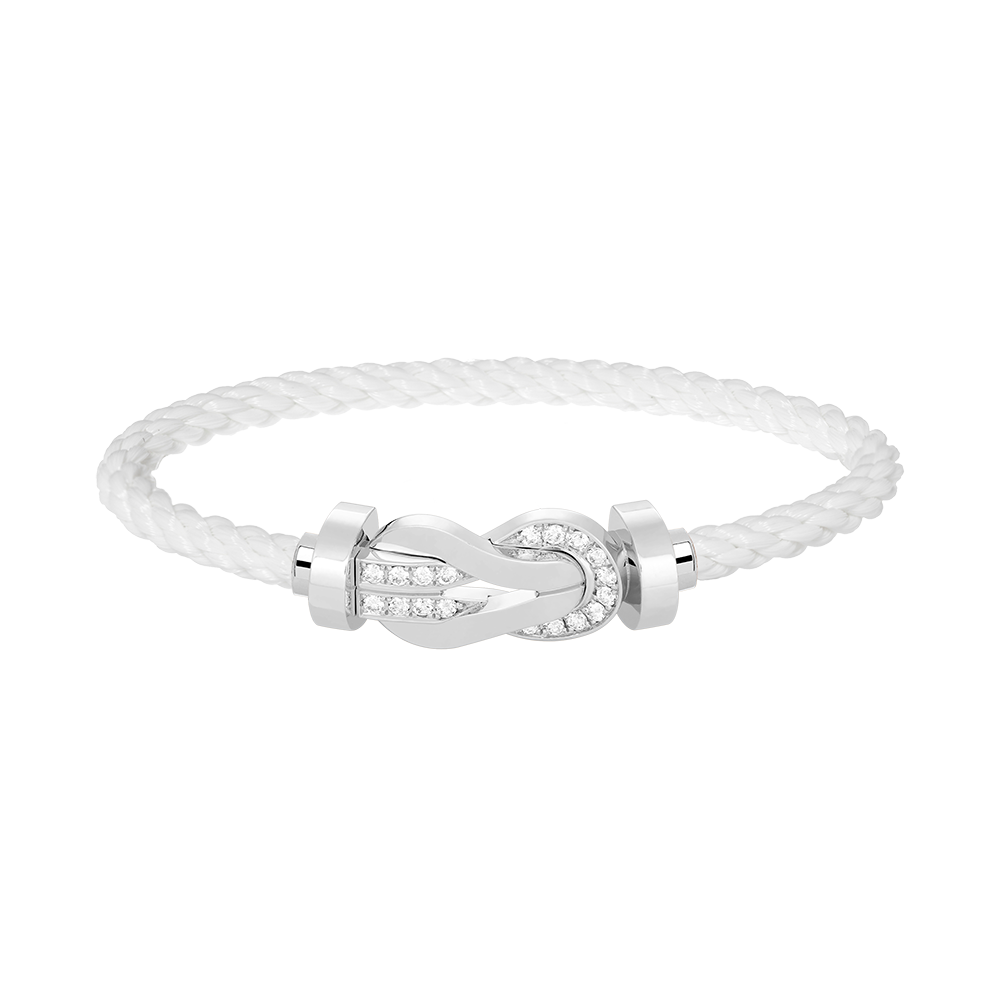 [GALE]CHANCE Großes Armband mit 8-stelliger Schnalle und Halbdiamanten, Silber