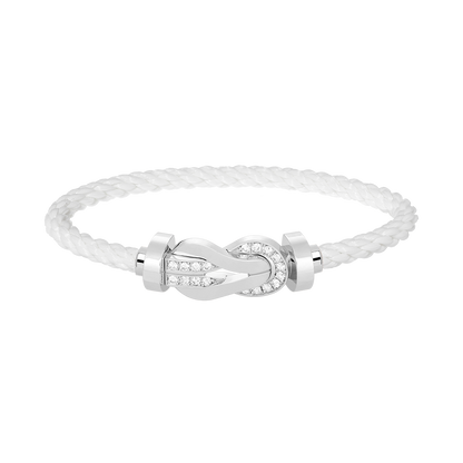 [GALE]CHANCE Großes Armband mit 8-stelliger Schnalle und Halbdiamanten, Silber