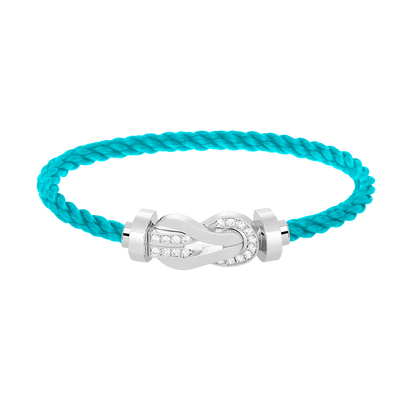 [GALE]CHANCE Großes Armband mit 8-stelliger Schnalle und Halbdiamanten, Silber