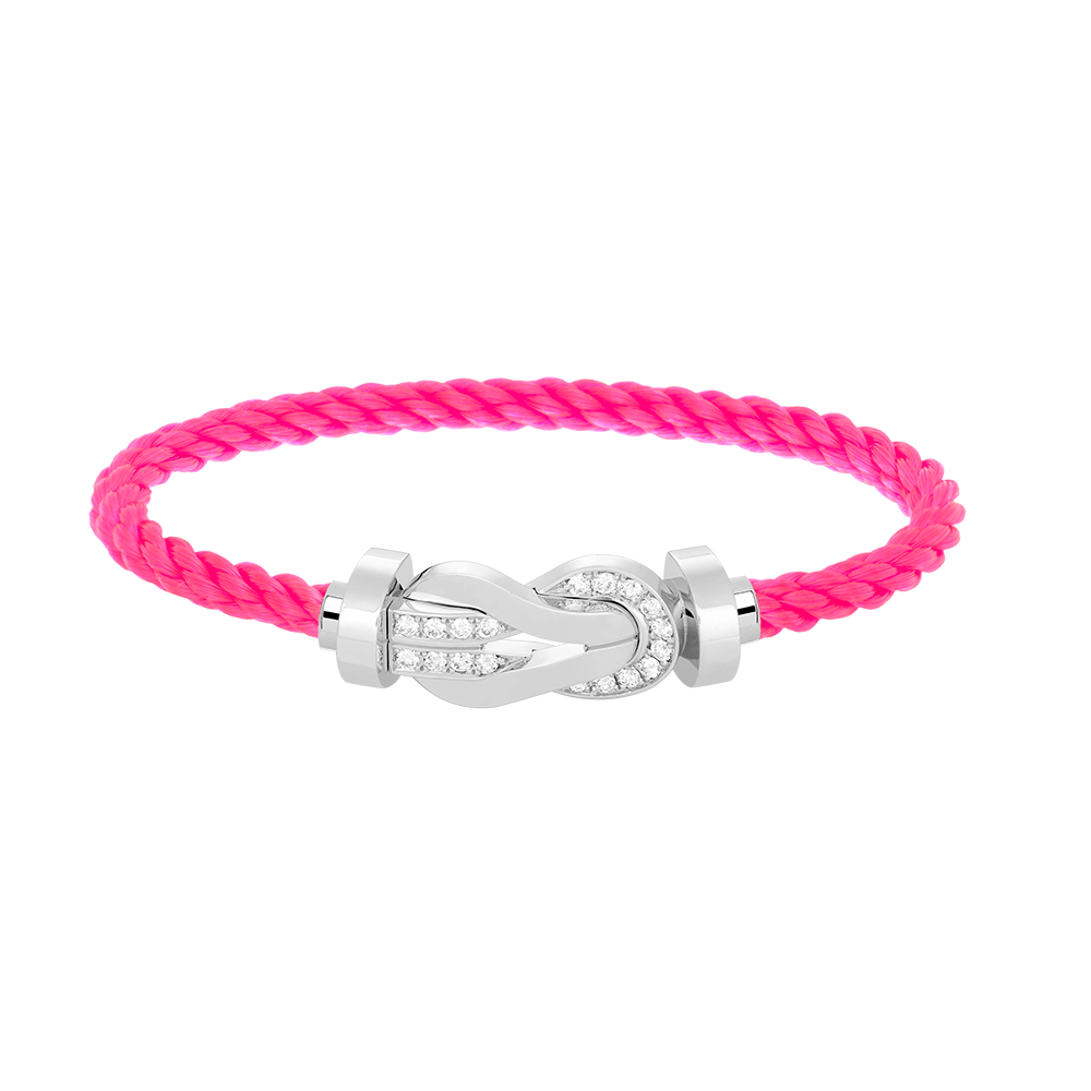 [GALE]CHANCE Großes Armband mit 8-stelliger Schnalle und Halbdiamanten, Silber