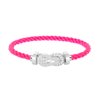 [GALE]CHANCE Großes Armband mit 8-stelliger Schnalle und Halbdiamanten, Silber