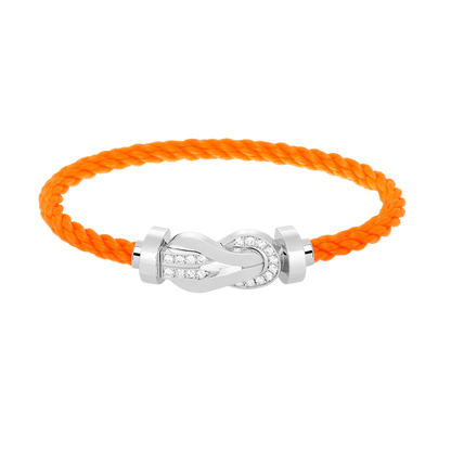 [GALE]CHANCE Großes Armband mit 8-stelliger Schnalle und Halbdiamanten, Silber