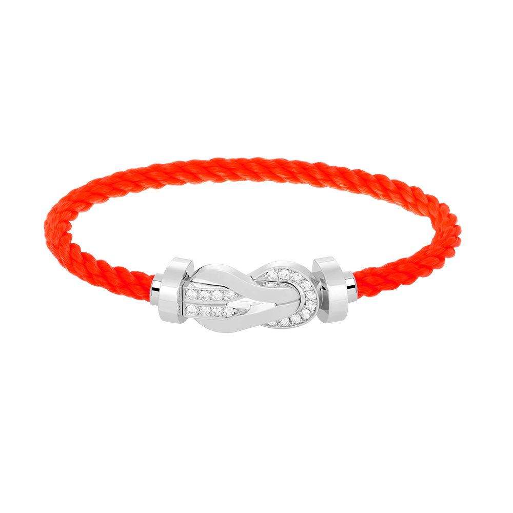 [GALE]CHANCE Großes Armband mit 8-stelliger Schnalle und Halbdiamanten, Silber
