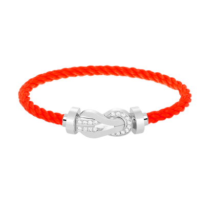 [GALE]CHANCE Großes Armband mit 8-stelliger Schnalle und Halbdiamanten, Silber