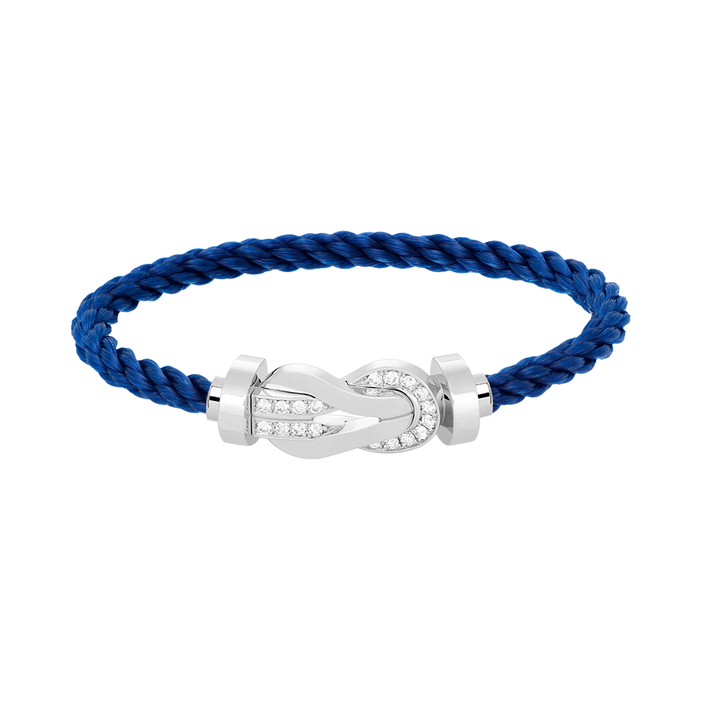 [GALE]CHANCE Großes Armband mit 8-stelliger Schnalle und Halbdiamanten, Silber