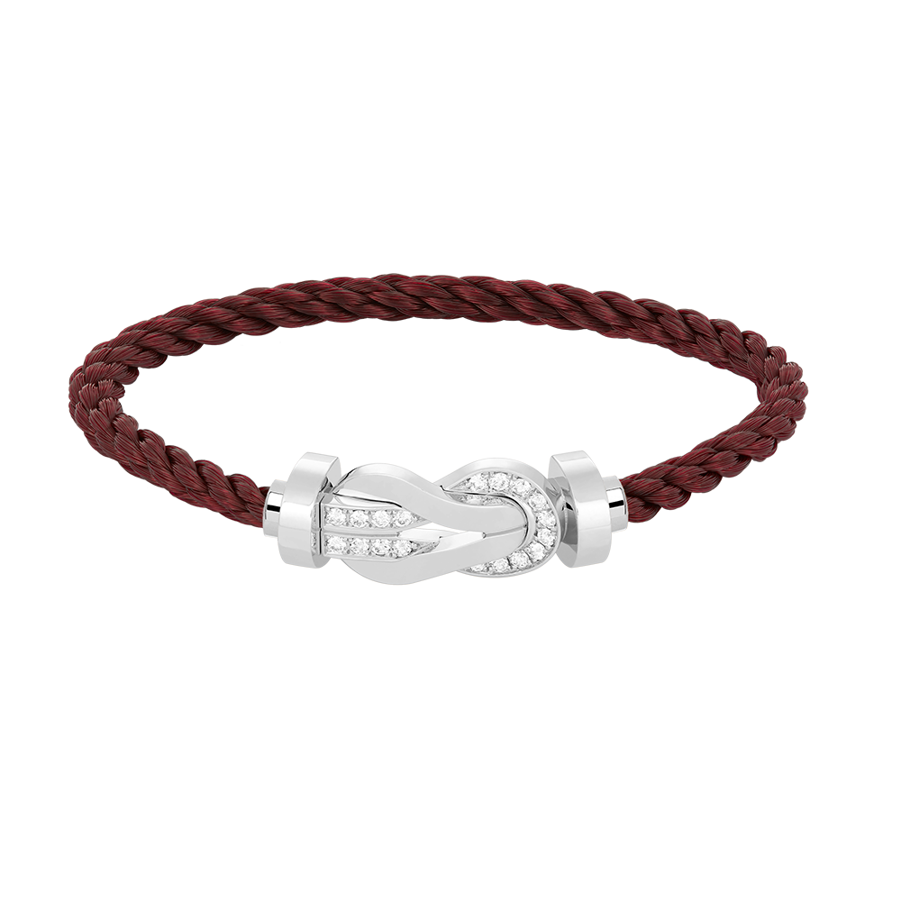 [GALE]CHANCE Großes Armband mit 8-stelliger Schnalle und Halbdiamanten, Silber
