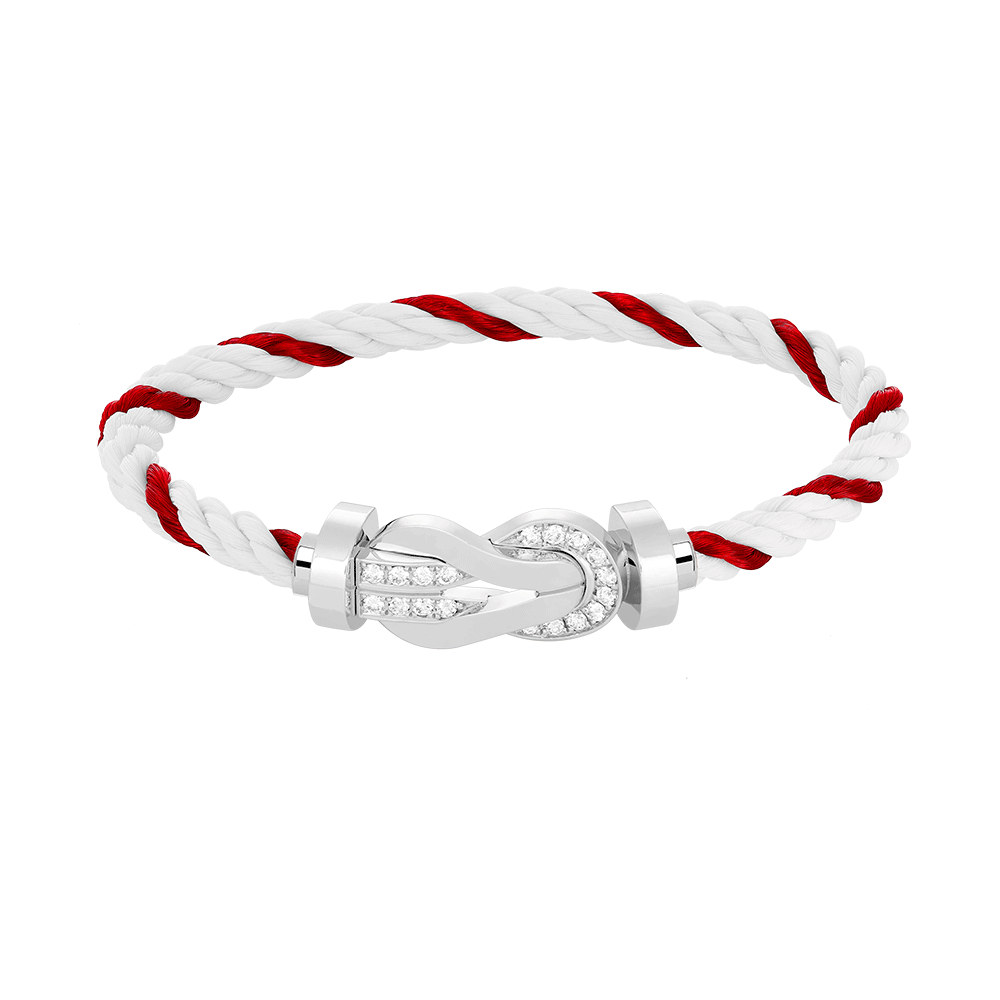 [GALE]CHANCE Großes Armband mit 8-stelliger Schnalle und Halbdiamanten, Silber