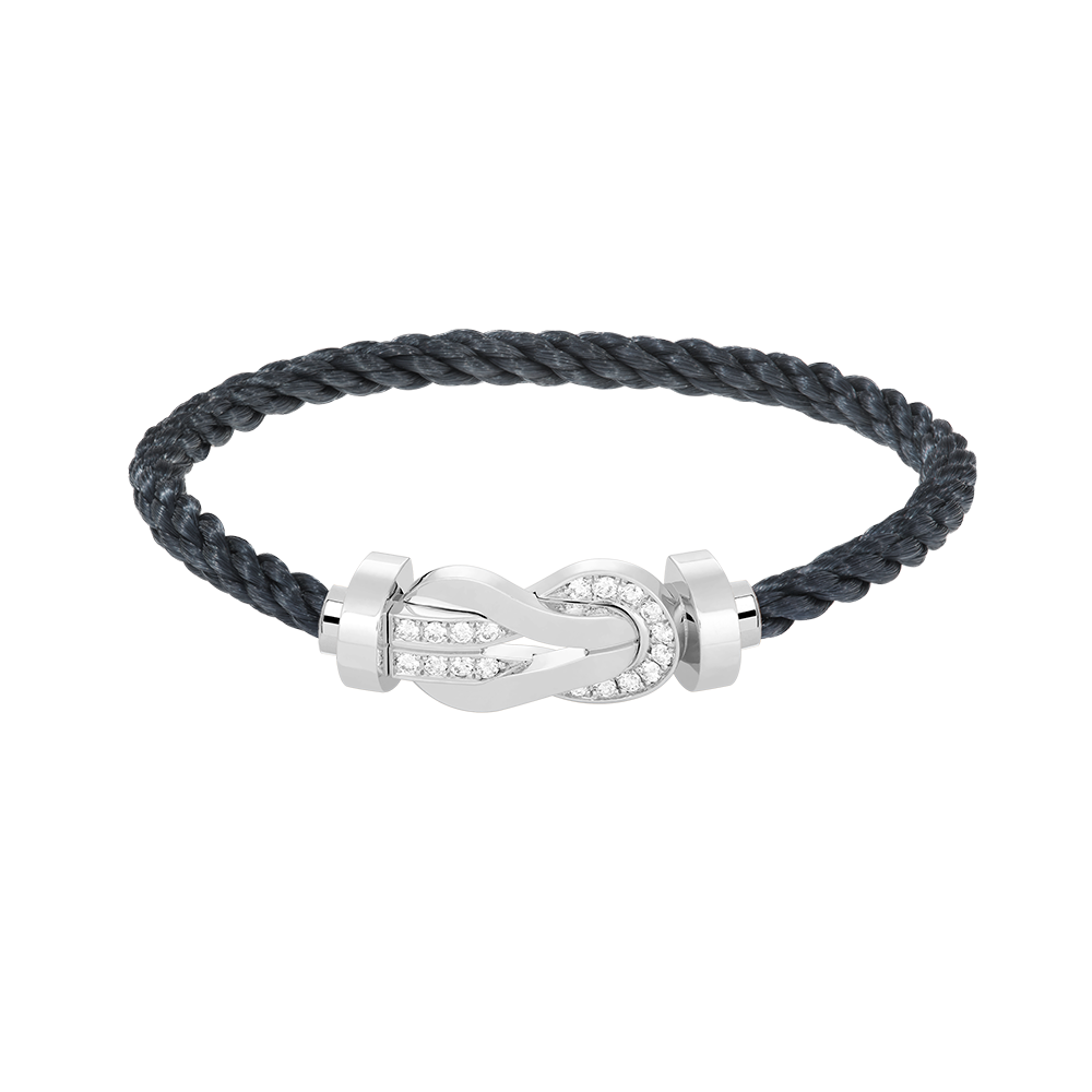 [GALE]CHANCE Großes Armband mit 8-stelliger Schnalle und Halbdiamanten, Silber