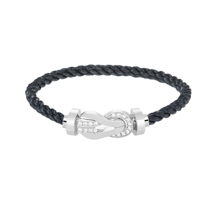 [GALE]CHANCE Großes Armband mit 8-stelliger Schnalle und Halbdiamanten, Silber