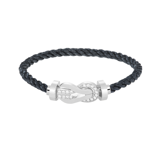 [GALE]CHANCE LARGE 8 FIGURE BUCKLE HALF DIAMOND BRACELET SILVER