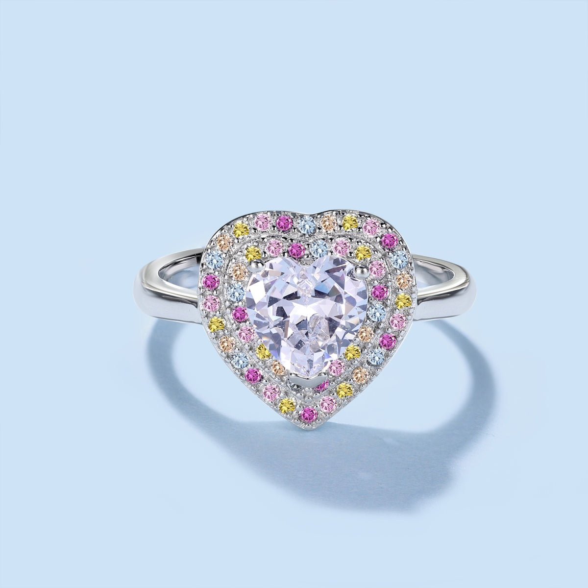 [GALE]Delicate Ebullient Heart Shape Wedding Ring