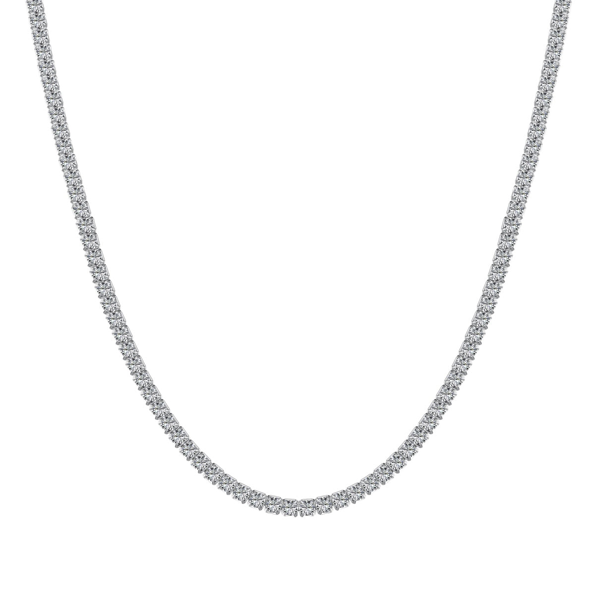 [GALE]Delicate Round Shape Tennis Necklace