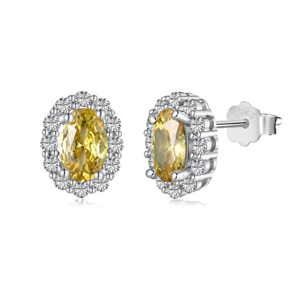 [GALE]Delicate Unique Oval Cut Daily Earrings