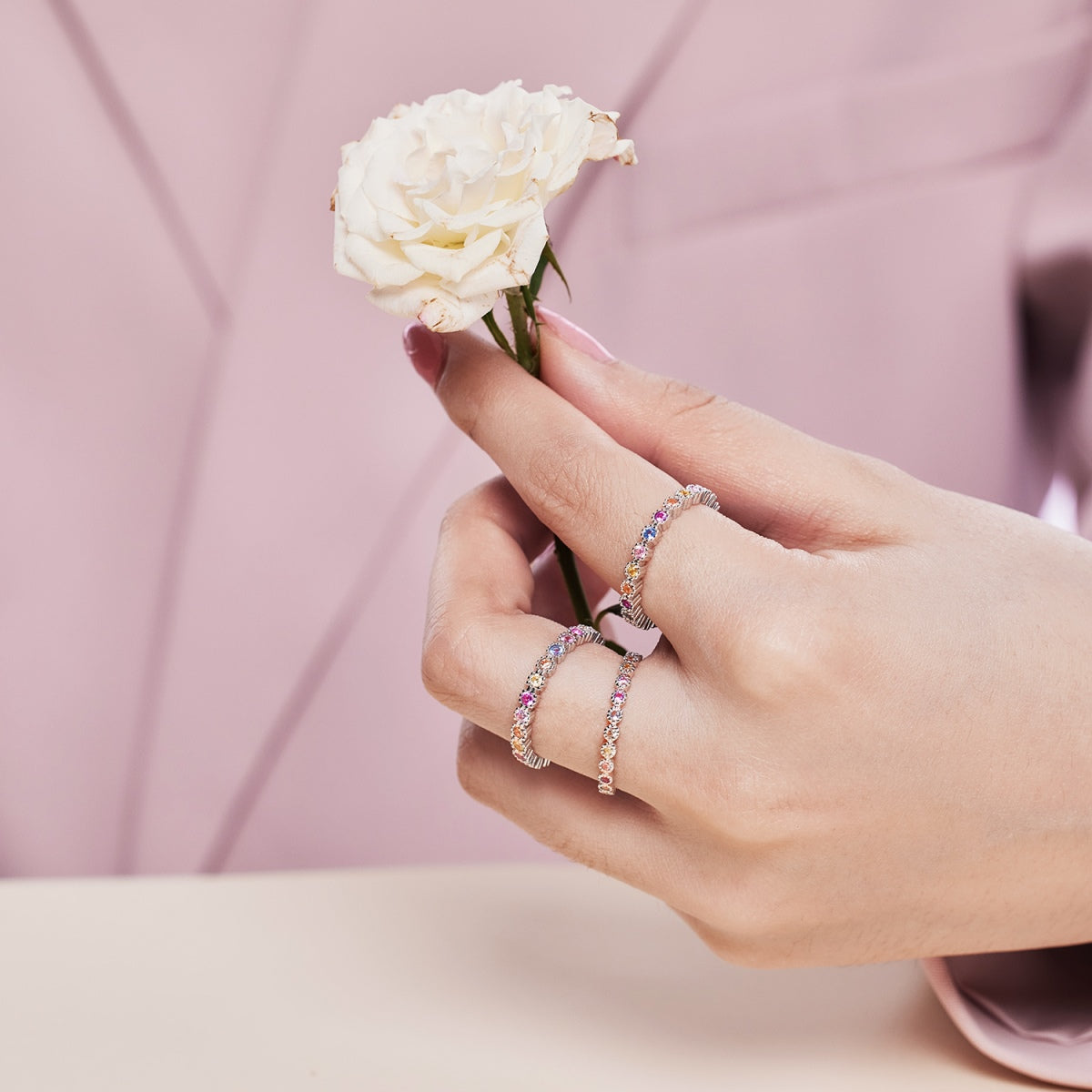 [GALE]Elegant Energetic Round Cut Daily Ring