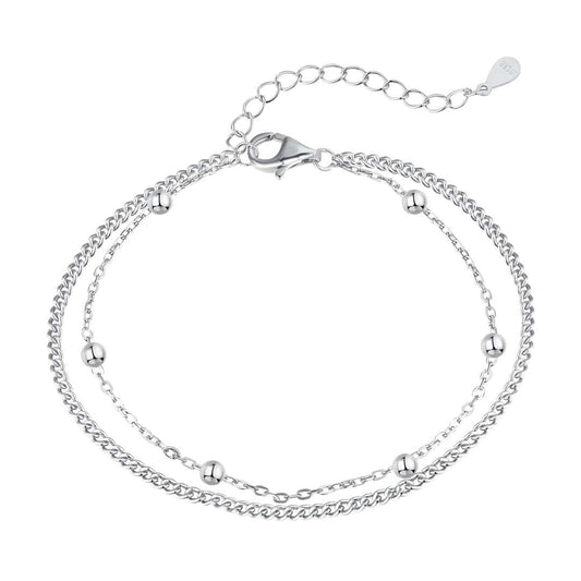 [GALE]Delicate Bead Double Layer Bracelet