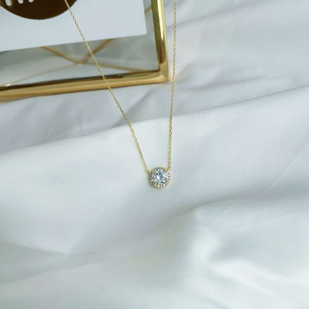 [GALE]Luxurious Round Cut Necklace