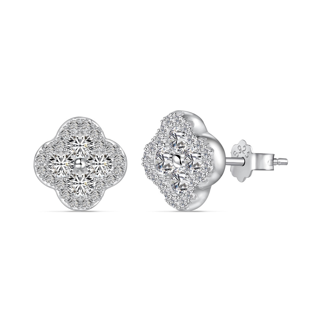 [GALE]Four-Leaf Clover Flower Shaped Earrings