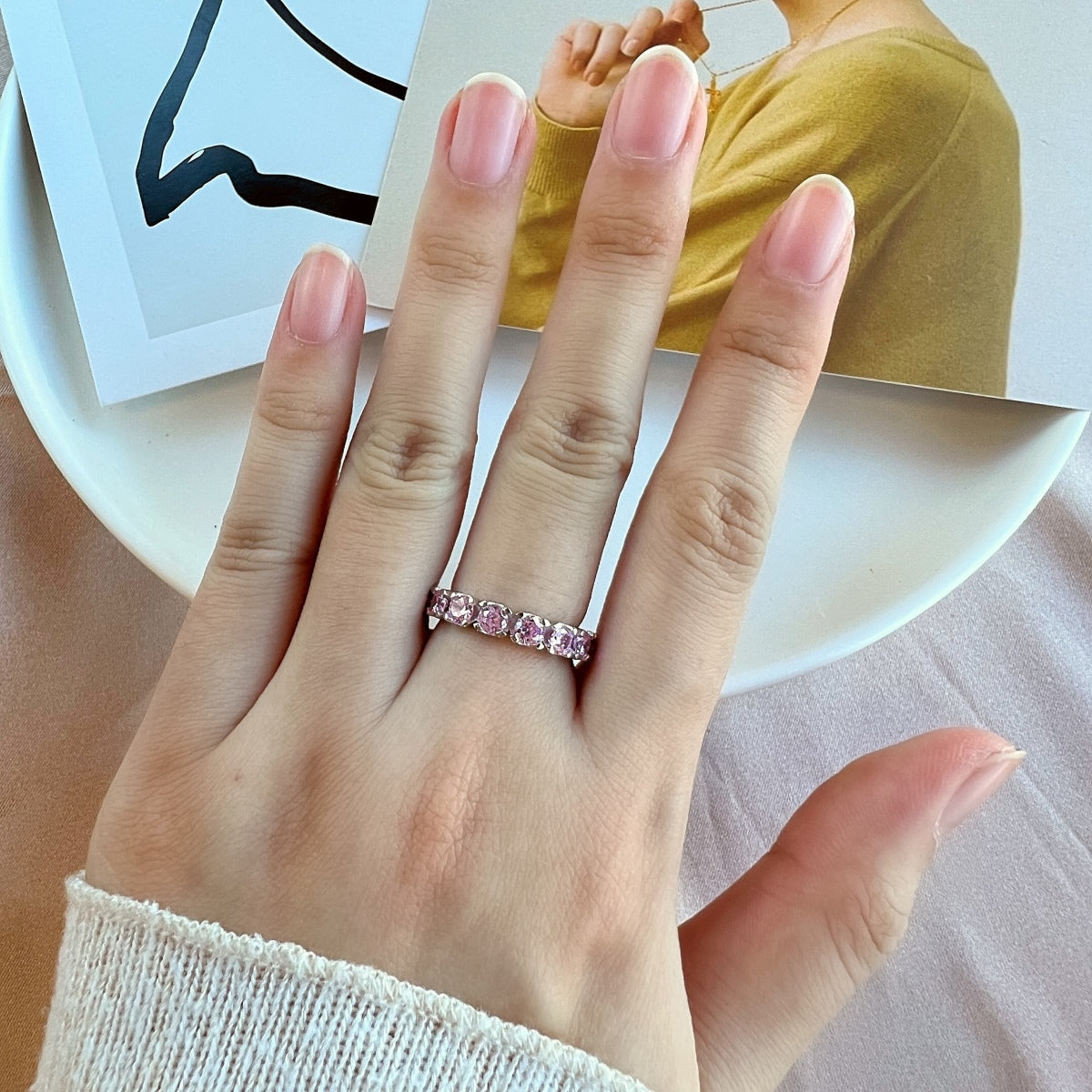 [GALE]Eternity Round Cut Tennis Ring