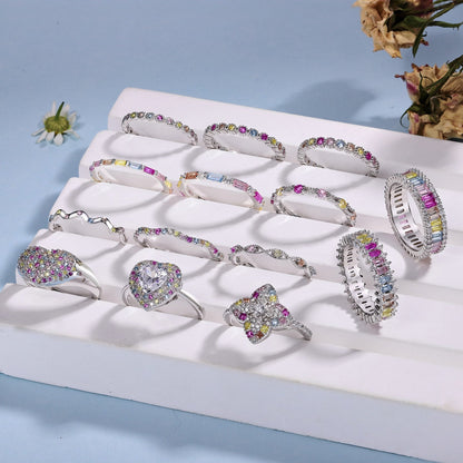 [GALE]Splashy Ornate Emerald Cut Cocktail Ring