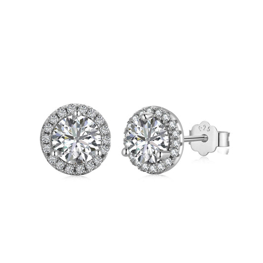 [GALE]Classic Princess Round Shape Earrings
