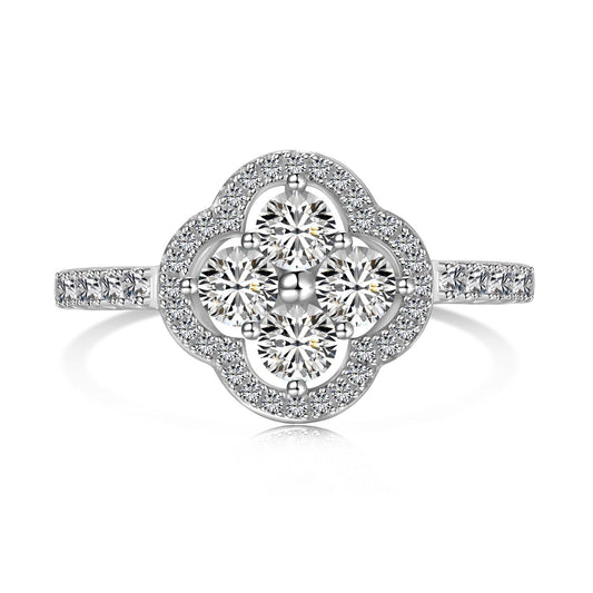 [GALE]Four Leaf Clover Flower Design Ring