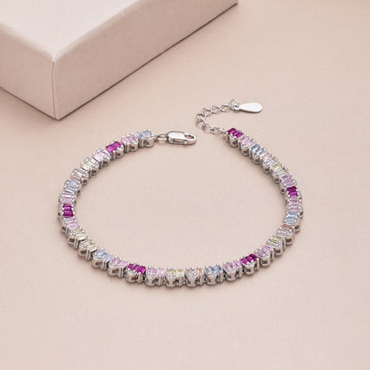 [GALE]Delicate Colorful Emerald Cut Party Bracelet