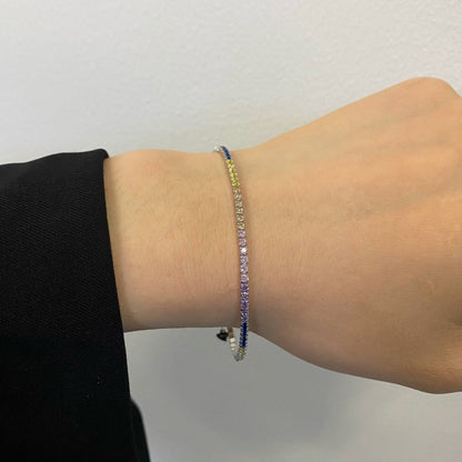 [GALE]Radiant Shinning Princess Cut Tennis Bracelet