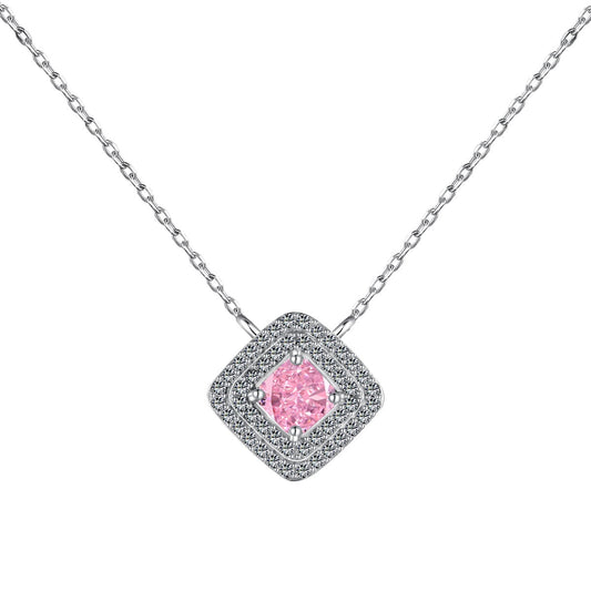 [GALE]Sparkling Asscher Cut Necklace