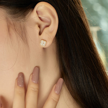 [GALE]Four-Leaf Clover Flower Shaped Earrings