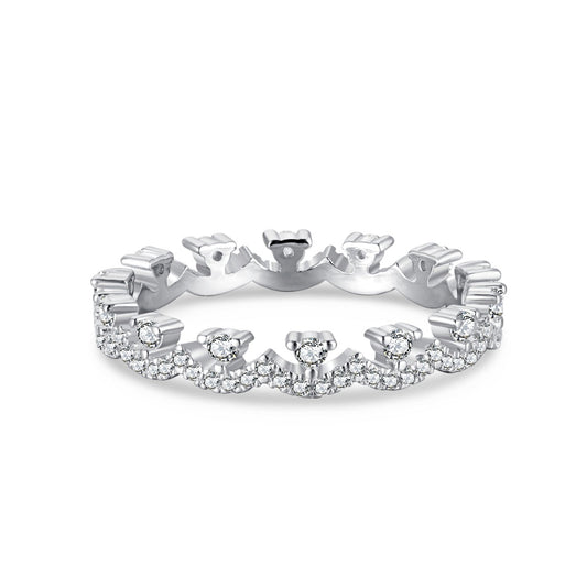 [GALE]Elegant Resplendent Round Shape Party Ring
