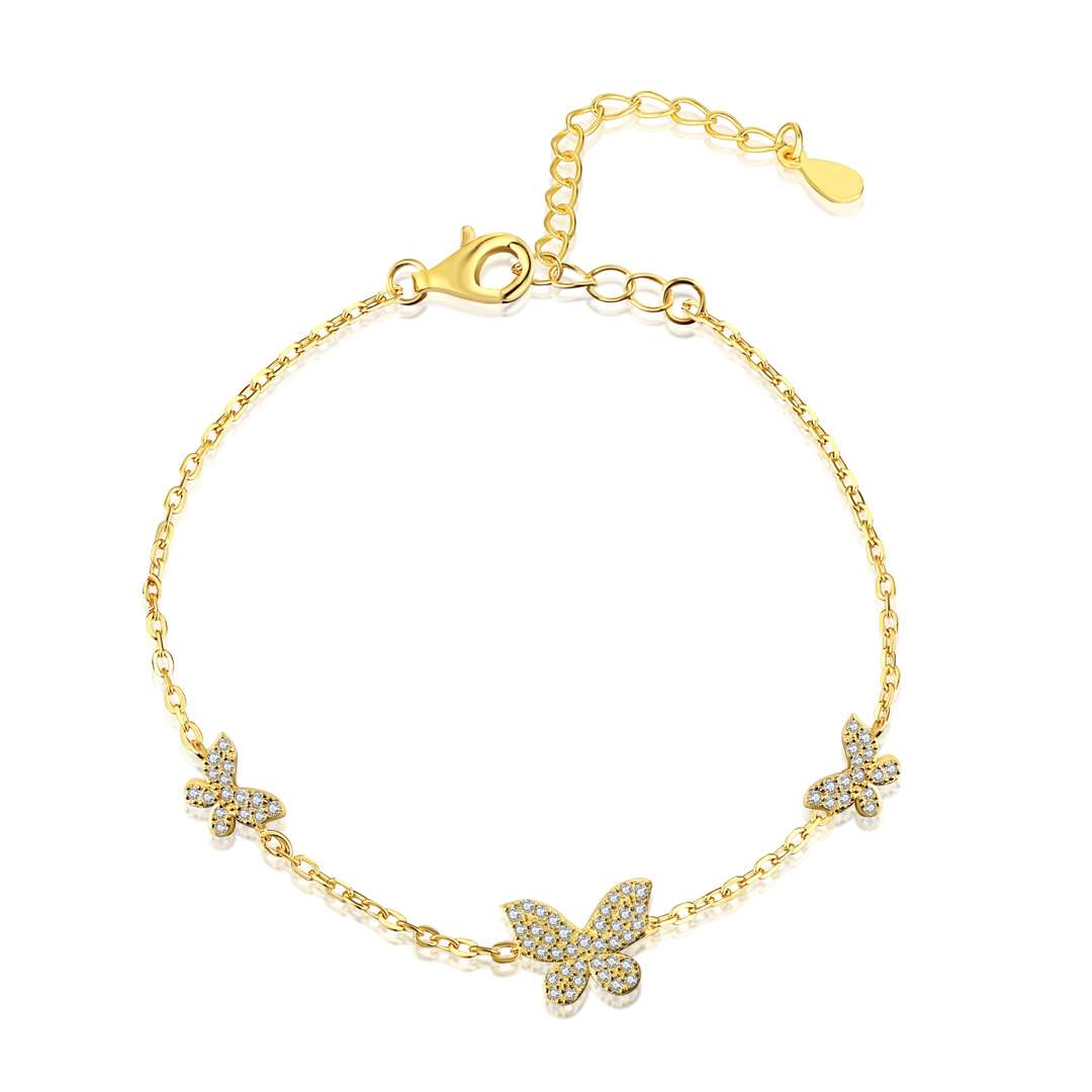 [GALE]Delicate Butterfly Pendant Bracelet