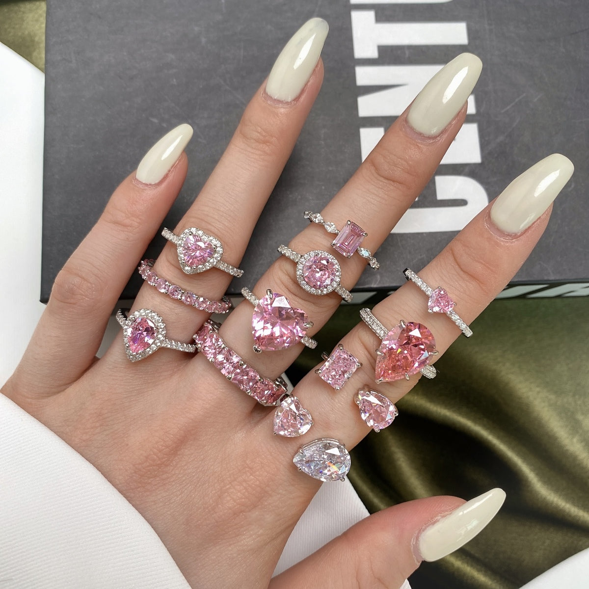 [GALE]0.5 Carat CaratEternity Charming Heart Shape Lover Ring
