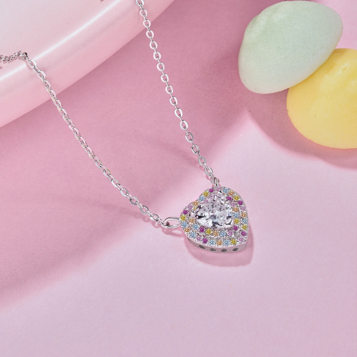 [GALE]Exquisite Heart Shape Necklace