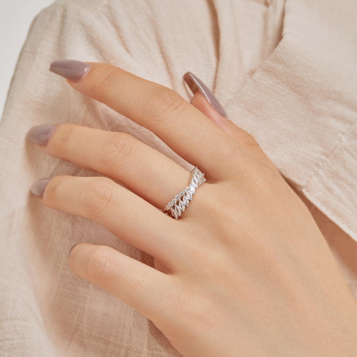 [GALE]Unique Colorful Marquise Cut Daily Ring