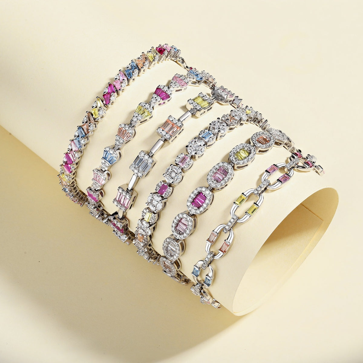 [GALE]Dazzling Radiant Multi Cut Daily Bracelet