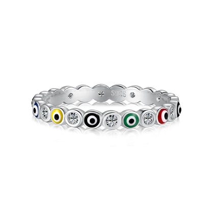 [GALE]Sparkling Vibrant Round Shape Daily Ring