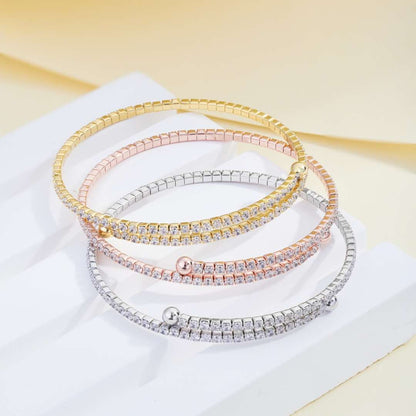 [GALE]Row of Diamonds Round Fashion Bracelet