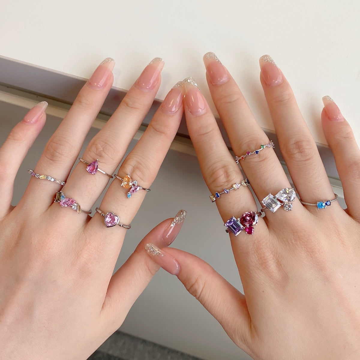 [GALE]Radiant Colorful Multi Cut Daily Ring
