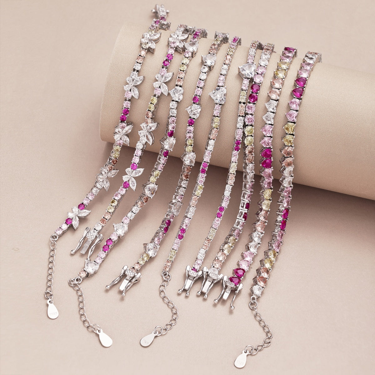 [GALE]Romantic Heart Shape Round Cut Lover Bracelet