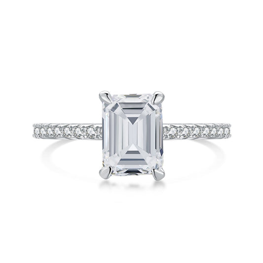 [GALE]2.0 Carat Scintillating Ornate Radiant Cut Party Ring