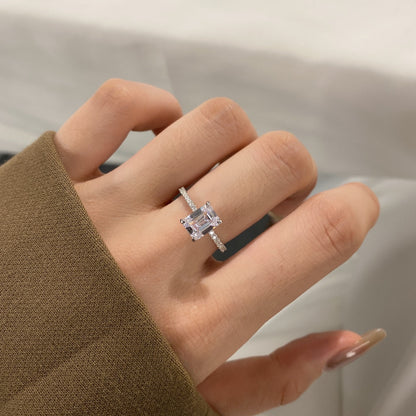 [GALE]2.0 Carat Scintillating Ornate Radiant Cut Party Ring