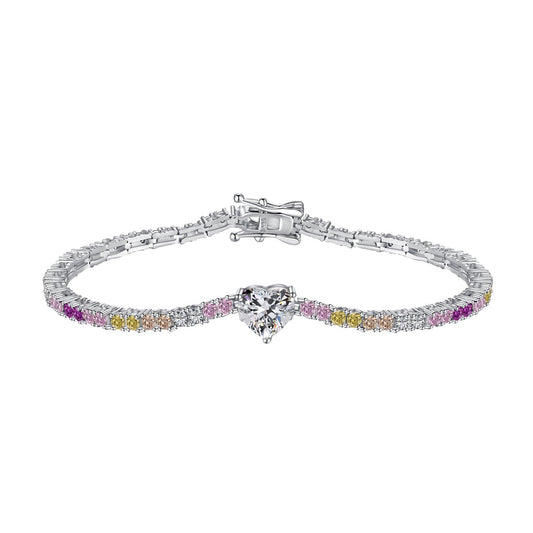 [GALE]Delicate Romantic Heart Shape Lover Bracelet