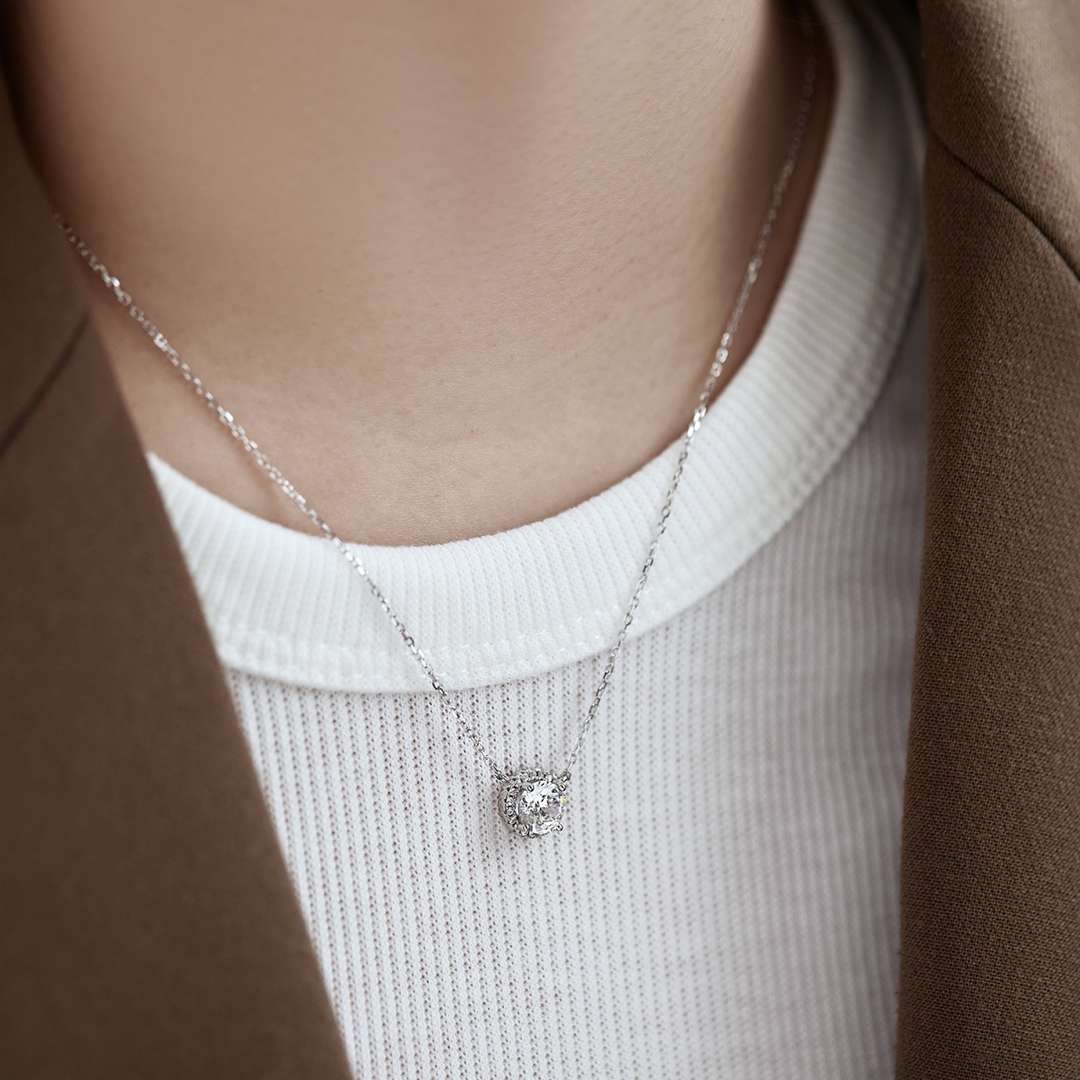 [GALE]Luxurious Round Cut Necklace