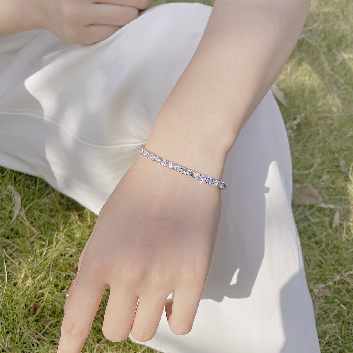 [GALE]Radiant Colorful Round Cut Party Bracelet