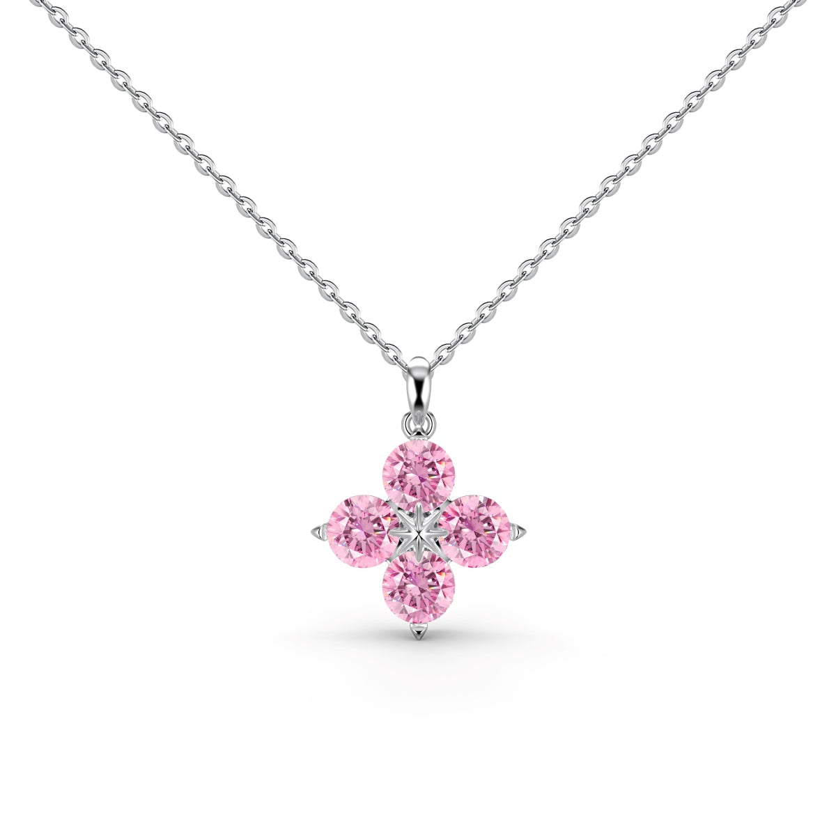 [GALE]Four-Leaf Clover And Eight-Pointed Star Necklace