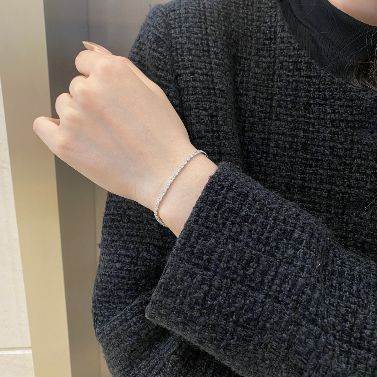 [GALE]Elegant Emerald Cut Daily Bracelet