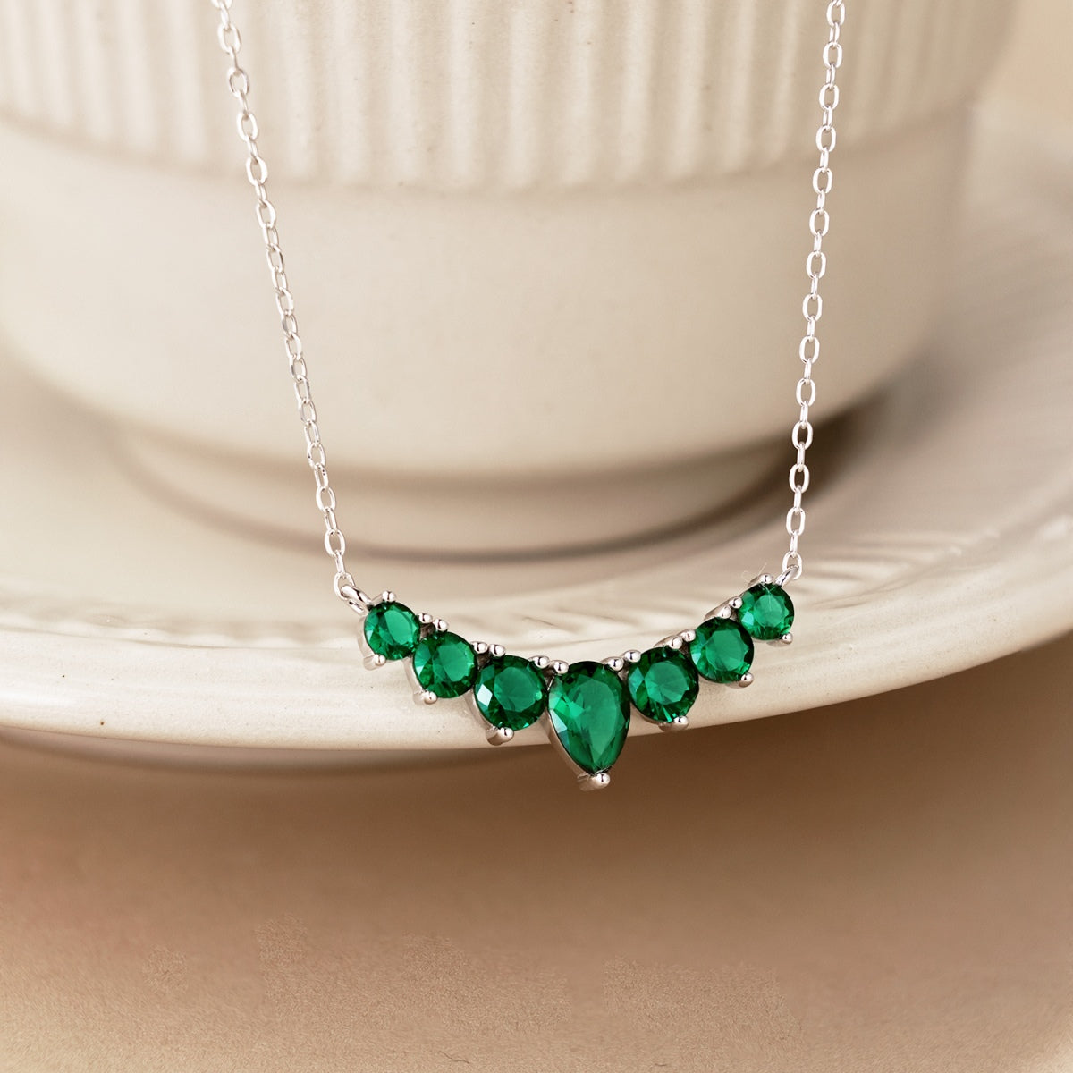 [GALE]Dainty Colorful Heart Necklace