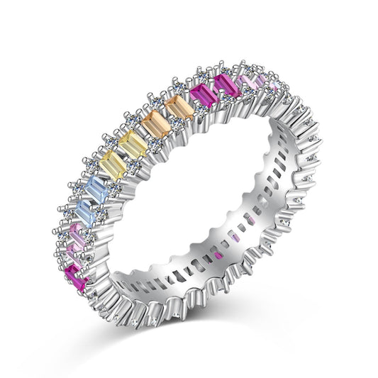 [GALE]Splashy Ornate Emerald Cut Cocktail Ring